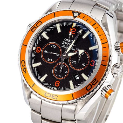 omega orange face watch|omega planet ocean chronograph orange.